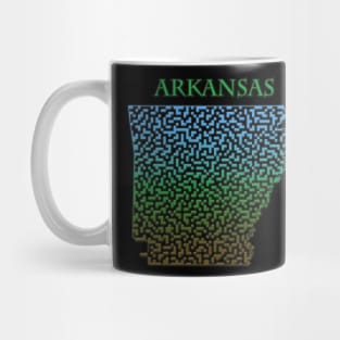 Arkansas State Outline Colorful Maze & Labyrinth Mug